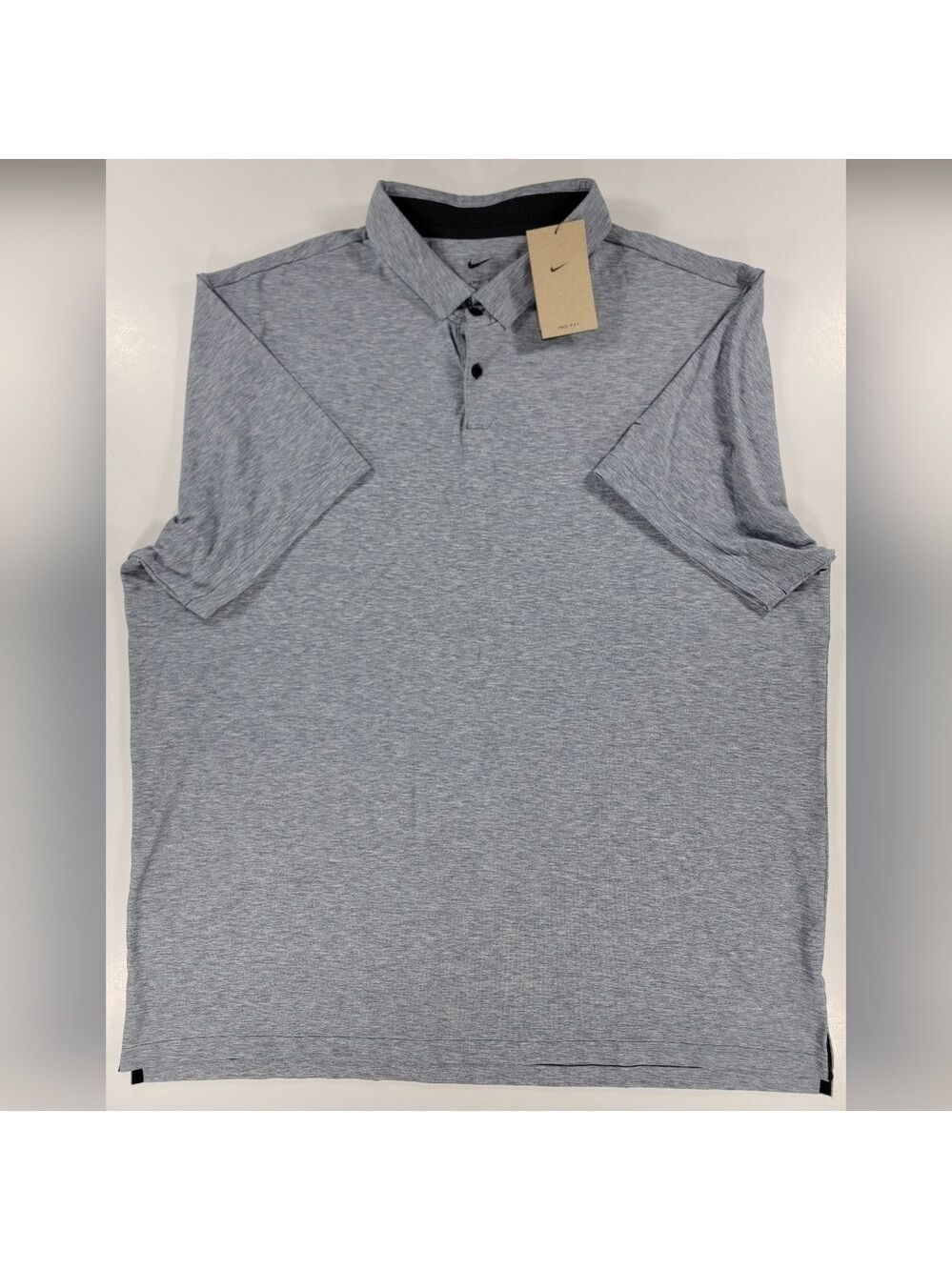 NEW Nike Golf Mens XXL 2XL Polo Dri Fit Heather Gray Vented Neck Performance NWT